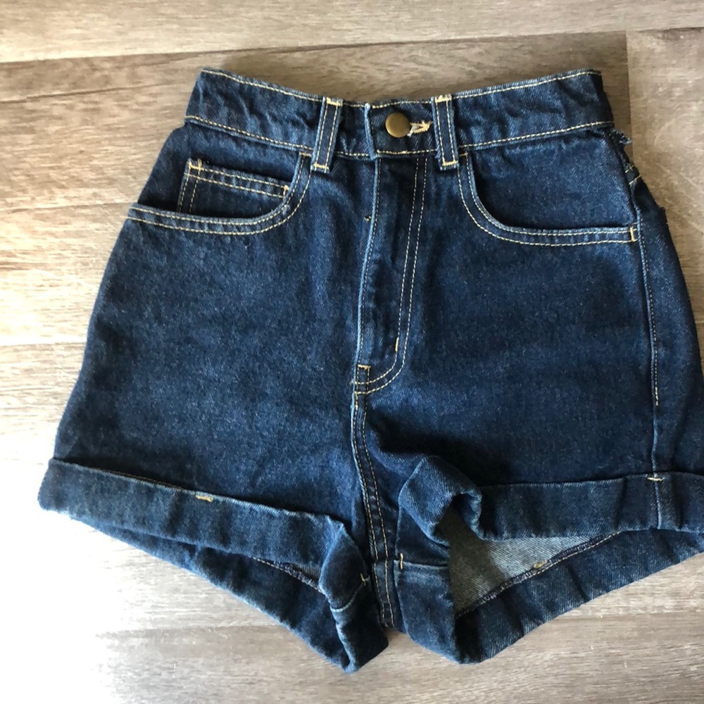 High waisted denim shorts